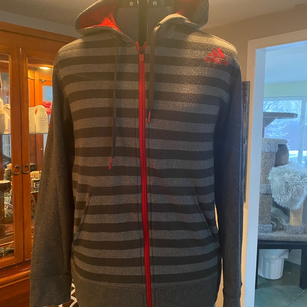 Adidas striped hoodie S